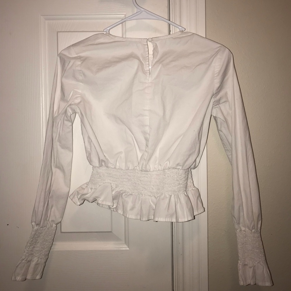 White Ruffle Long Sleeve - Picture 2 of 2